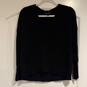 Banana Republic Black V-Neck Merino Wool Sweater